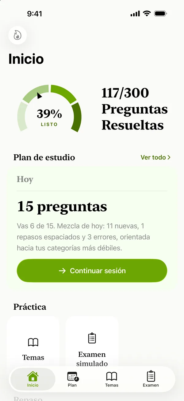 CCSE: Preparación — Plan de hoy